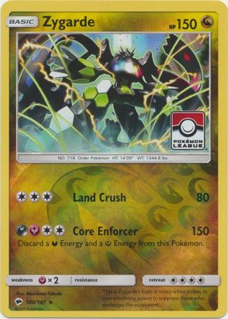 Zygarde (100/147) (League Promo) [Sun & Moon: Burning Shadows] | PLUS EV GAMES 