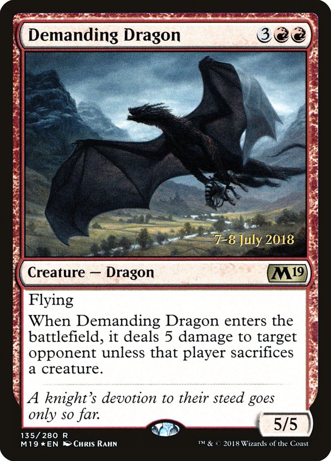 Demanding Dragon  [Core Set 2019 Prerelease Promos] | PLUS EV GAMES 