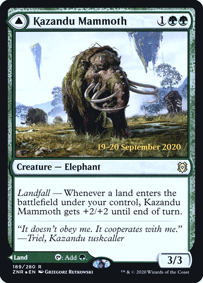 Kazandu Mammoth // Kazandu Valley  [Zendikar Rising Prerelease Promos] | PLUS EV GAMES 