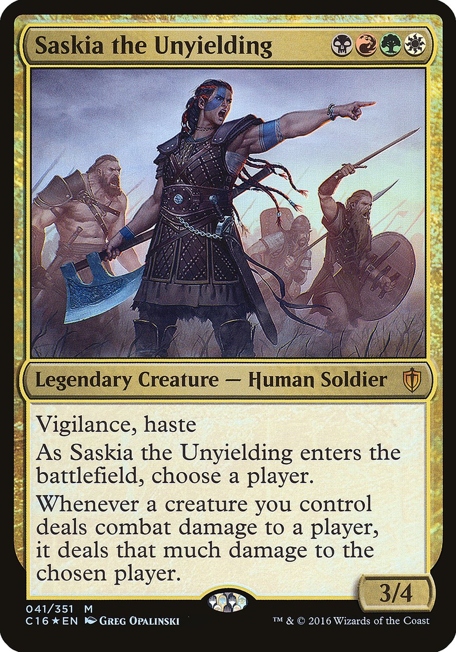 Saskia the Unyielding (Oversized) [Commander 2016 Oversized] | PLUS EV GAMES 