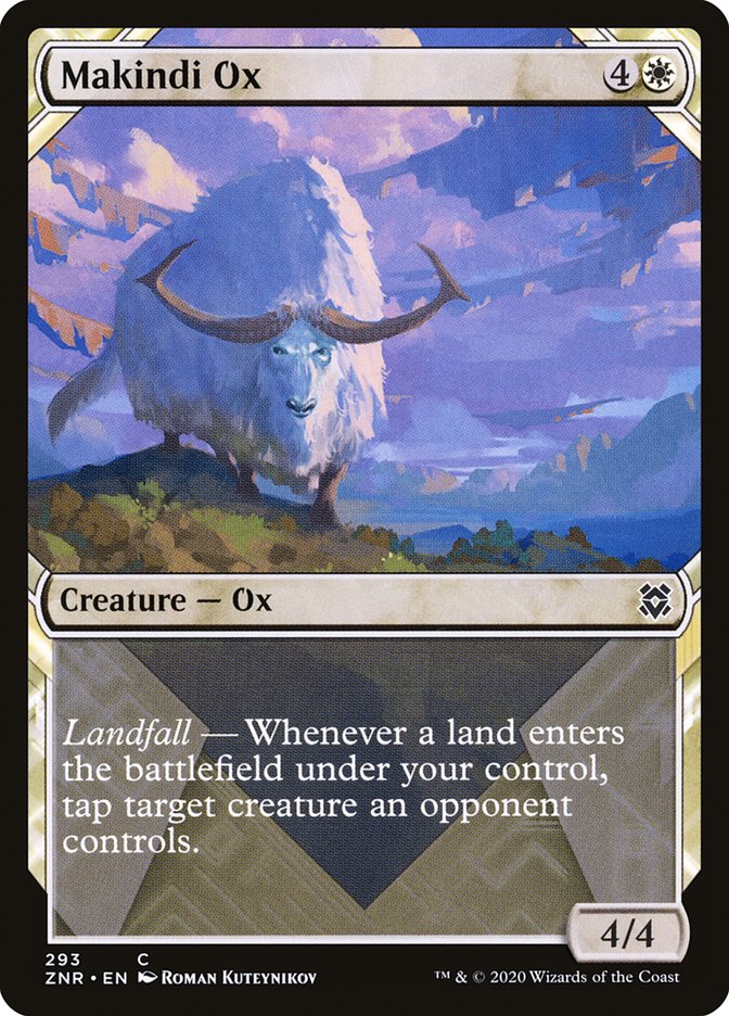 Makindi Ox (Showcase) [Zendikar Rising Extended Art] | PLUS EV GAMES 