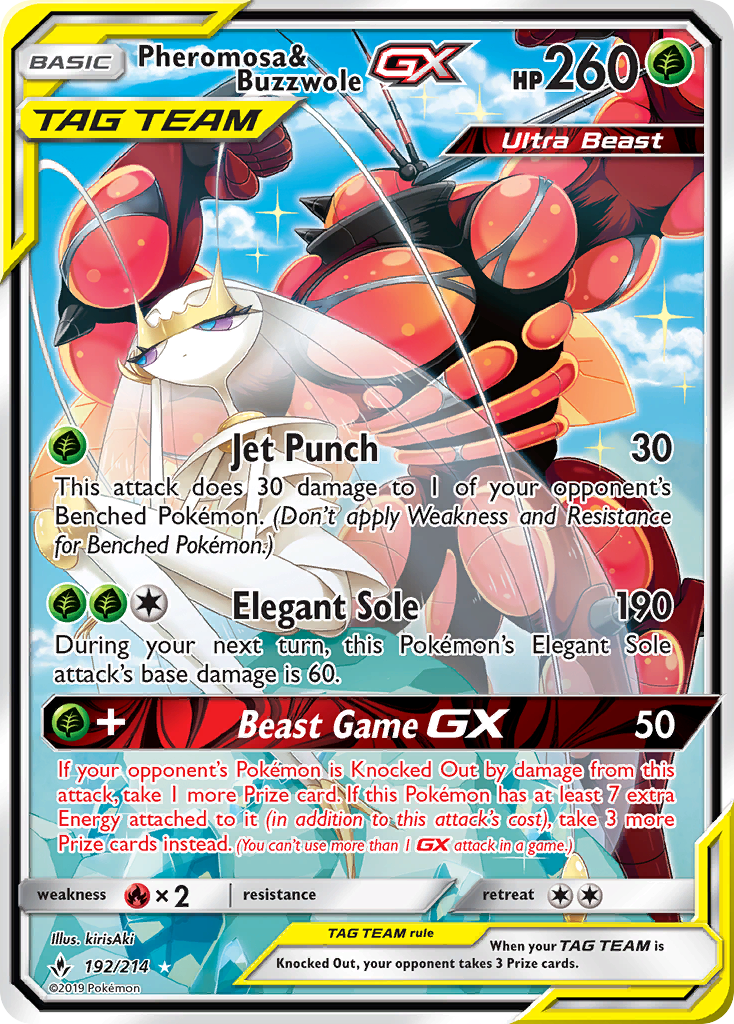 Pheromosa & Buzzwole GX (192/214) [Sun & Moon: Unbroken Bonds] | PLUS EV GAMES 