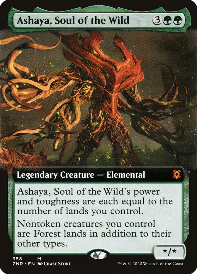 Ashaya, Soul of the Wild (Extended) [Zendikar Rising Extended Art] | PLUS EV GAMES 