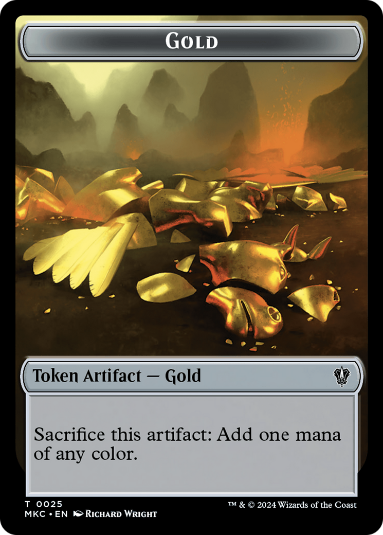 Gold // Treasure Double-Sided Token [Murders at Karlov Manor Commander Tokens] | PLUS EV GAMES 