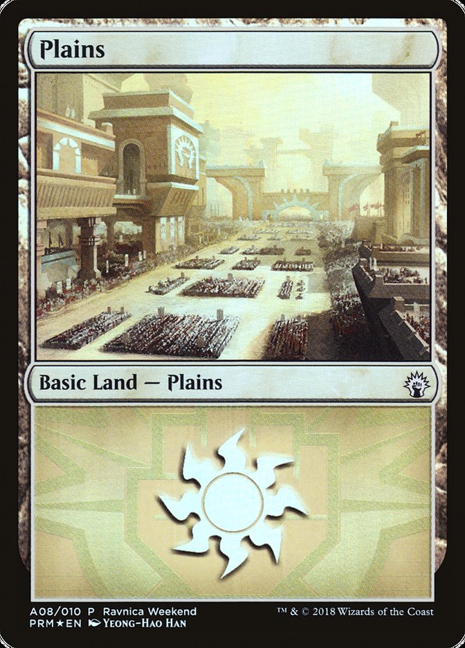 Plains (A08) [Guilds of Ravnica Ravnica Weekend] | PLUS EV GAMES 