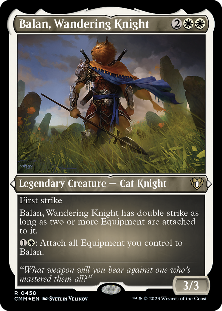 Balan, Wandering Knight (Foil Etched) [Commander Masters] | PLUS EV GAMES 