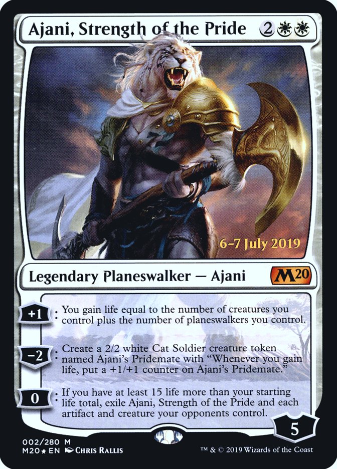 Ajani, Strength of the Pride  [Core Set 2020 Prerelease Promos] | PLUS EV GAMES 