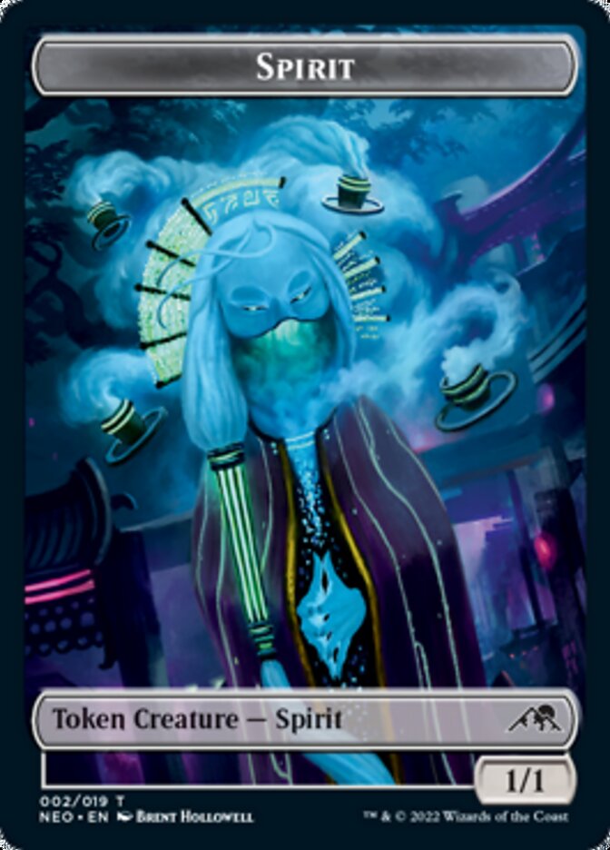 Saproling // Spirit (002) Double-sided Token [Kamigawa: Neon Dynasty Commander Tokens] | PLUS EV GAMES 