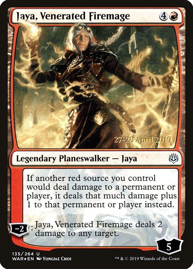 Jaya, Venerated Firemage  [War of the Spark Prerelease Promos] | PLUS EV GAMES 