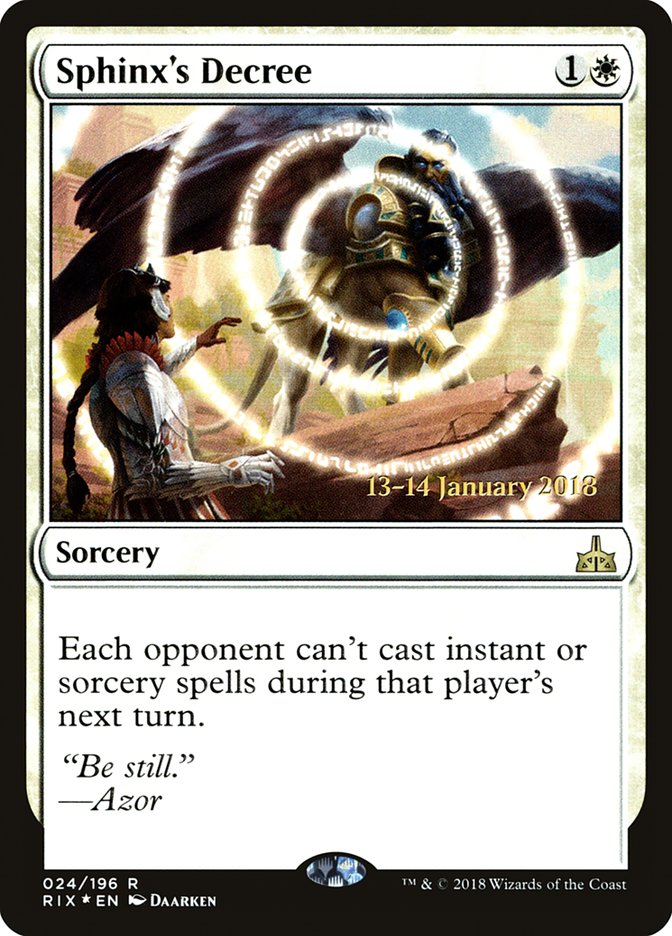 Sphinx's Decree [Rivals of Ixalan Prerelease Promos] | PLUS EV GAMES 