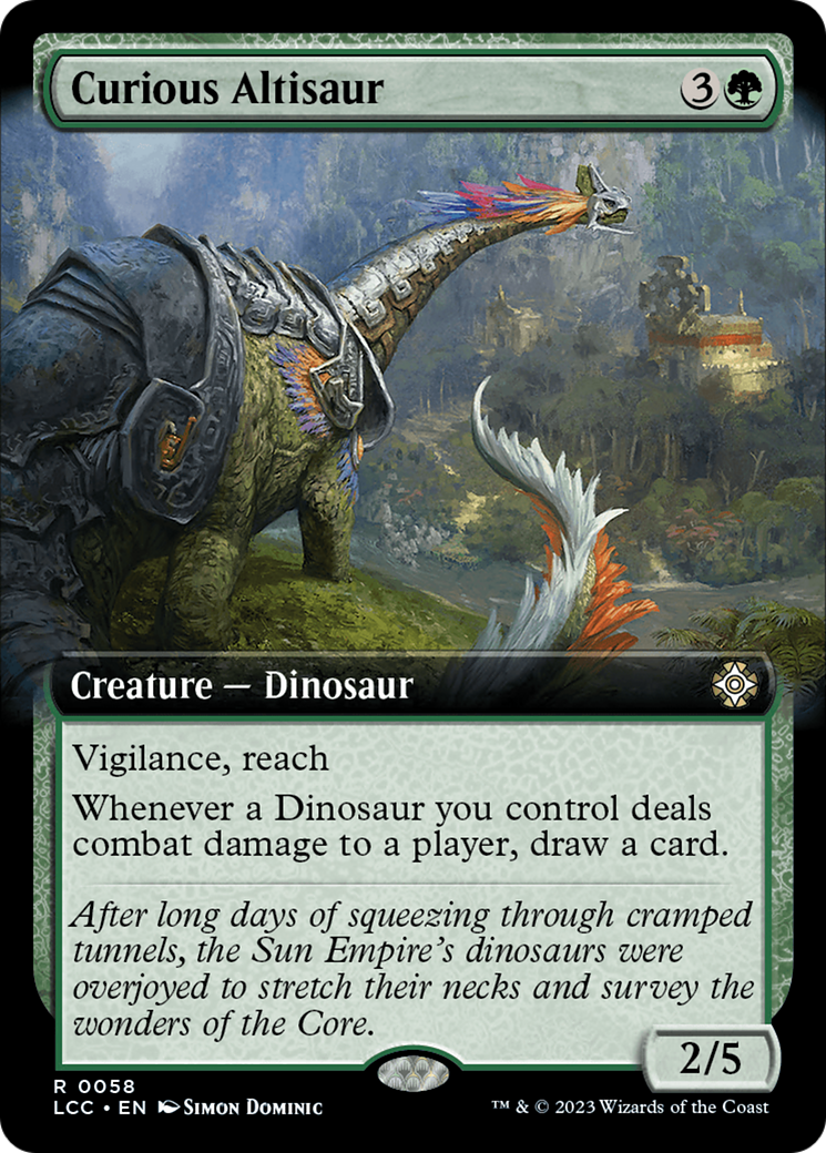 Curious Altisaur (Extended Art) [The Lost Caverns of Ixalan Commander] | PLUS EV GAMES 