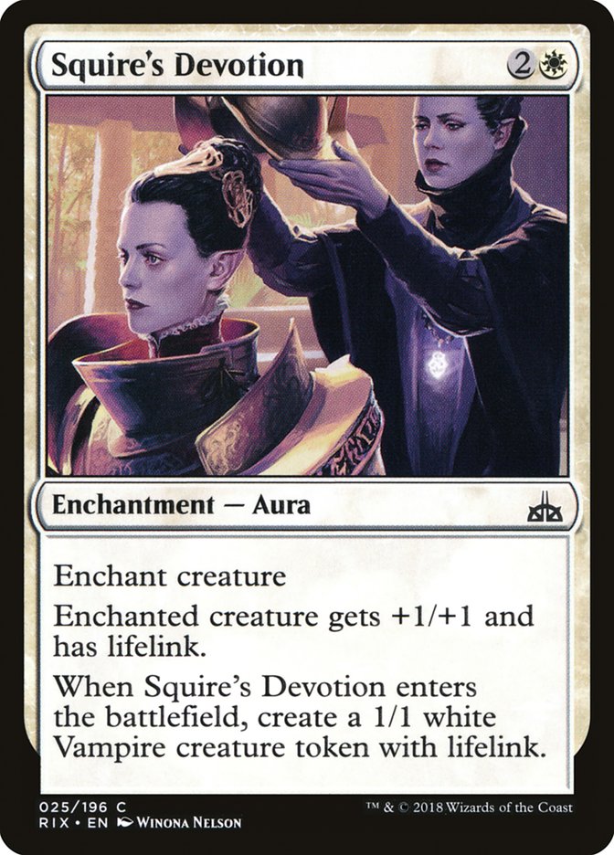 Squire's Devotion [Rivals of Ixalan] | PLUS EV GAMES 