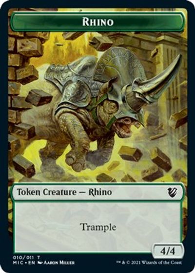 Rhino // Wolf Double-sided Token [Innistrad: Midnight Hunt Commander] | PLUS EV GAMES 