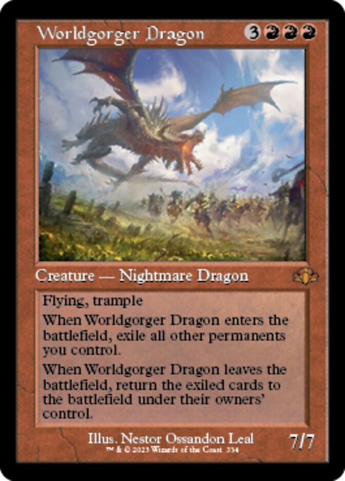 Worldgorger Dragon (Retro) [Dominaria Remastered] | PLUS EV GAMES 