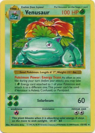 Venusaur (15/102) [Base Set Shadowless Unlimited] | PLUS EV GAMES 