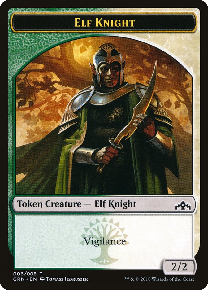Elf Knight [Guilds of Ravnica Tokens] | PLUS EV GAMES 