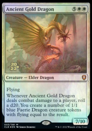 Ancient Gold Dragon [Commander Legends: Battle for Baldur's Gate Prerelease Promos] | PLUS EV GAMES 
