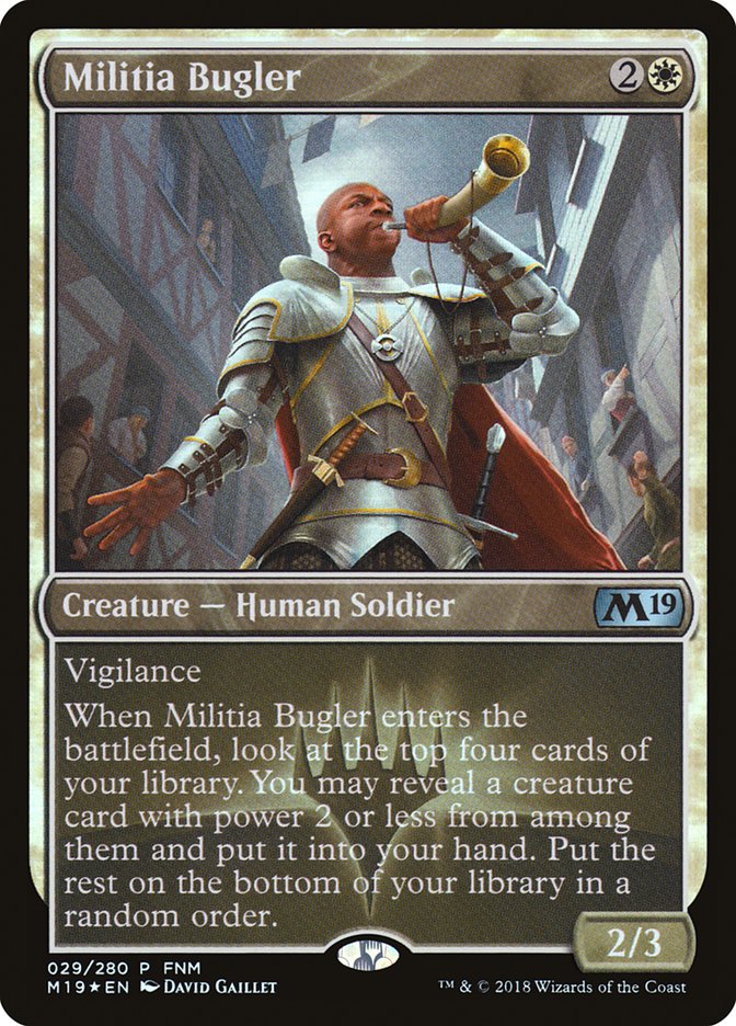 Militia Bugler (FNM) [Core Set 2019 Promos] | PLUS EV GAMES 