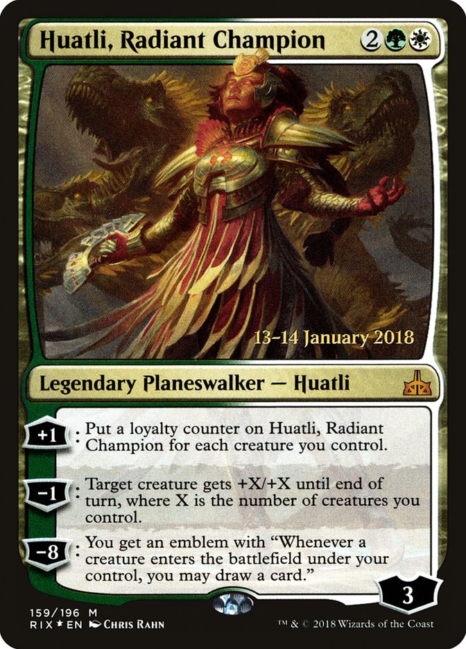 Huatli, Radiant Champion [Rivals of Ixalan Prerelease Promos] | PLUS EV GAMES 