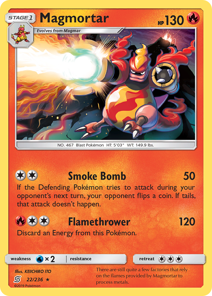 Magmortar (22/236) [Sun & Moon: Unified Minds] | PLUS EV GAMES 