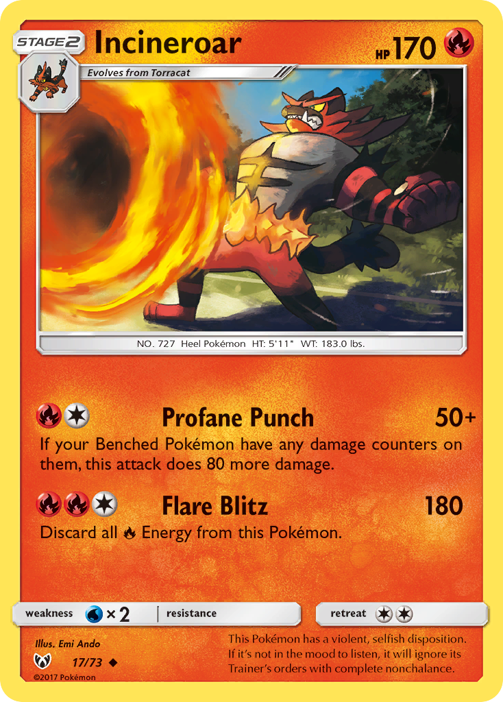 Incineroar (17/73) [Sun & Moon: Shining Legends] | PLUS EV GAMES 