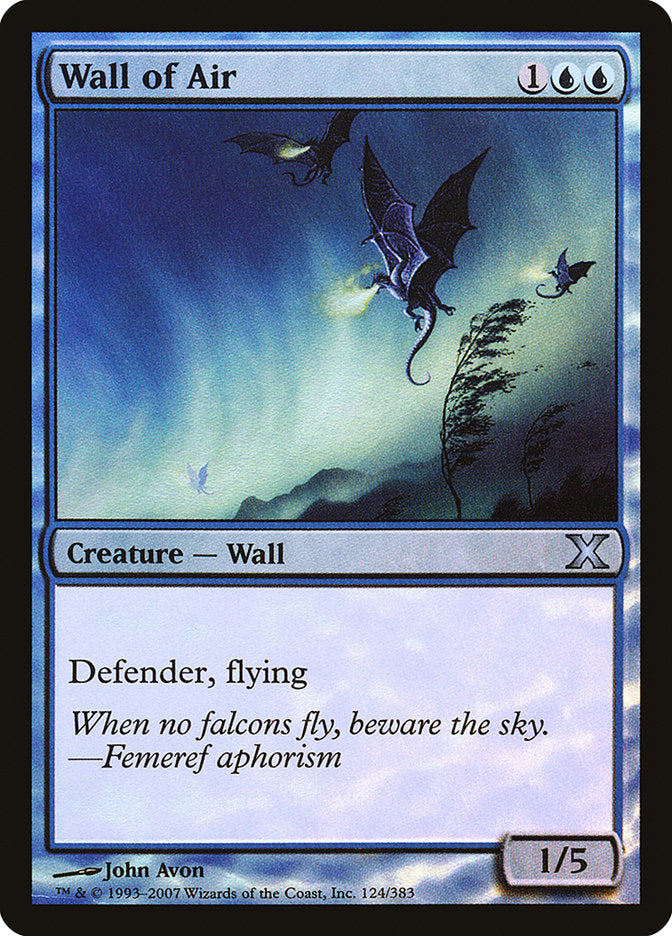 Wall of Air (Premium Foil) [Tenth Edition] | PLUS EV GAMES 