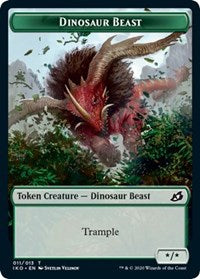 Dinosaur Beast // Human Soldier (004) Double-sided Token [Ikoria: Lair of Behemoths Tokens] | PLUS EV GAMES 