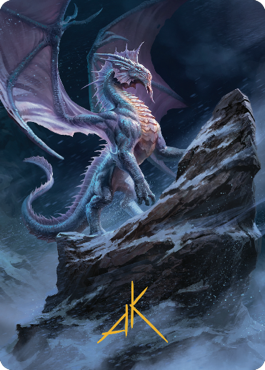 Ancient Silver Dragon Art Card (06) (Gold-Stamped Signature) [Commander Legends: Battle for Baldur's Gate Art Series] | PLUS EV GAMES 