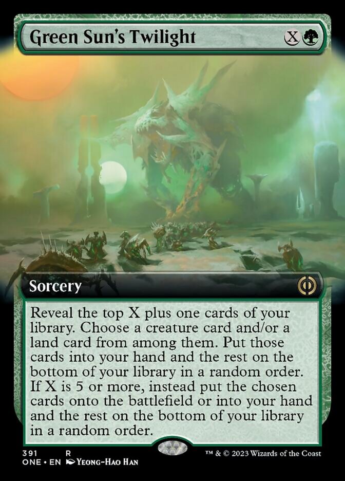 Green Sun's Twilight (Extended Art) [Phyrexia: All Will Be One] | PLUS EV GAMES 