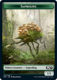 Saproling // Zombie Double-sided Token [Core Set 2021 Tokens] | PLUS EV GAMES 