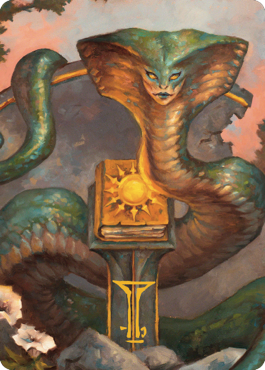 Guardian Naga Art Card (Gold-Stamped Signature) [Commander Legends: Battle for Baldur's Gate Art Series] | PLUS EV GAMES 