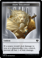 Ajani Steadfast Emblem // Wizard Double-Sided Token [Commander Masters Tokens] | PLUS EV GAMES 