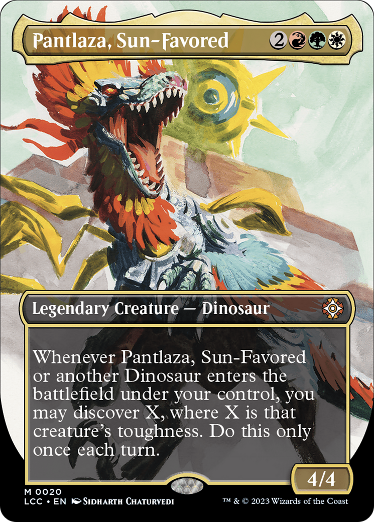 Pantlaza, Sun-Favored (Borderless) [The Lost Caverns of Ixalan Commander] | PLUS EV GAMES 