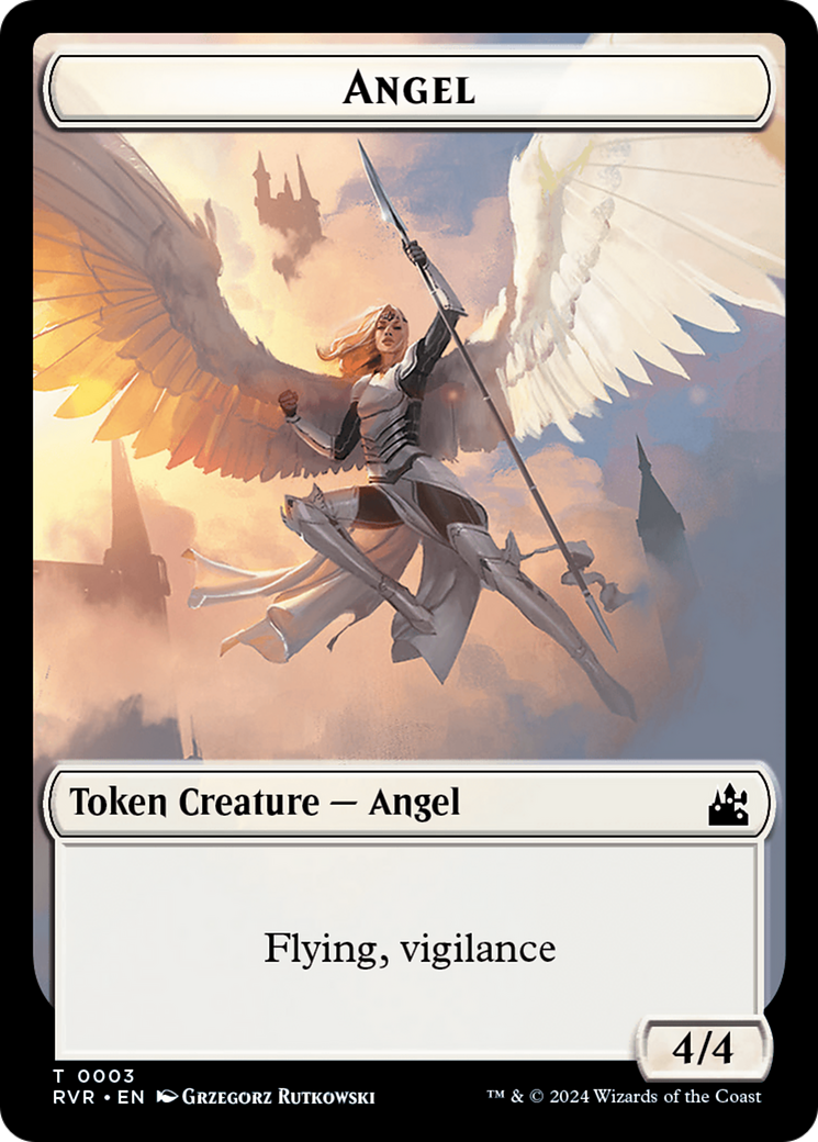 Spirit (0018) // Angel (0003) Double-Sided Token [Ravnica Remastered Tokens] | PLUS EV GAMES 