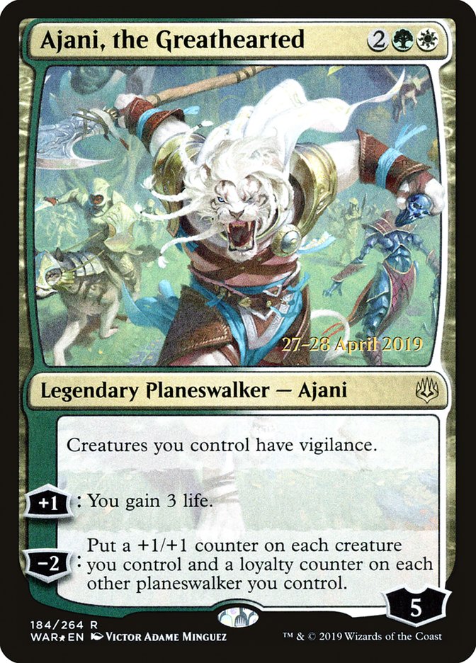 Ajani, the Greathearted  [War of the Spark Prerelease Promos] | PLUS EV GAMES 