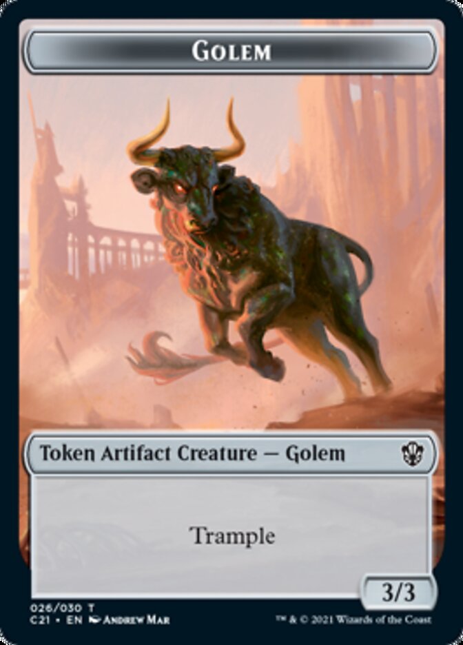 Golem (026) // Thopter Token [Commander 2021 Tokens] | PLUS EV GAMES 