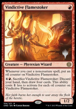 Vindictive Flamestoker (Promo Pack) [Phyrexia: All Will Be One Promos] | PLUS EV GAMES 