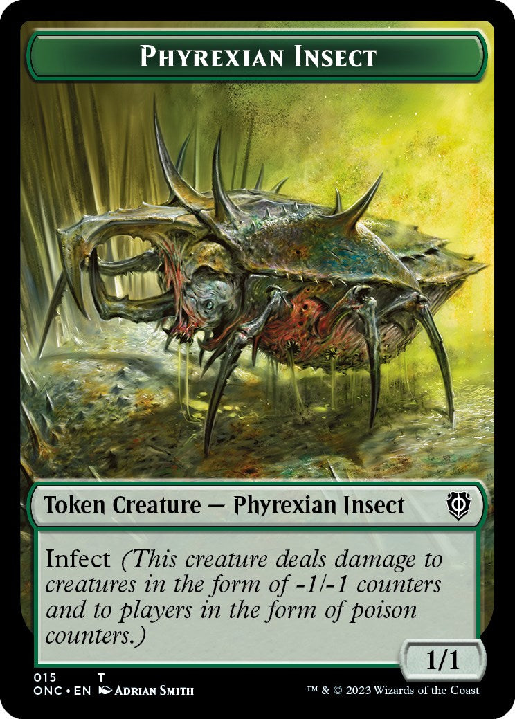 Phyrexian Mite // Phyrexian Insect Double-Sided Token [Phyrexia: All Will Be One Commander Tokens] | PLUS EV GAMES 