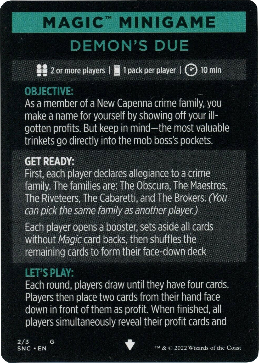 Demon's Due (Magic Minigame) [Streets of New Capenna Minigame] | PLUS EV GAMES 