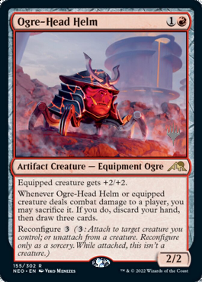 Ogre-Head Helm (Promo Pack) [Kamigawa: Neon Dynasty Promos] | PLUS EV GAMES 