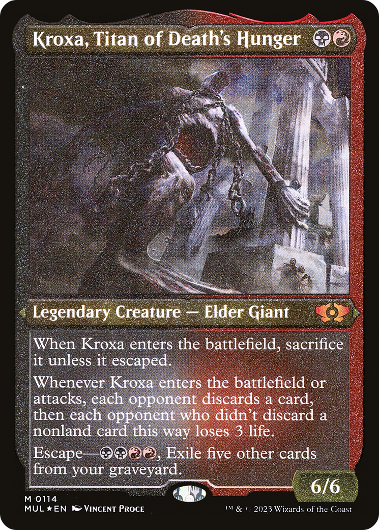 Kroxa, Titan of Death's Hunger (Foil Etched) [Multiverse Legends] | PLUS EV GAMES 