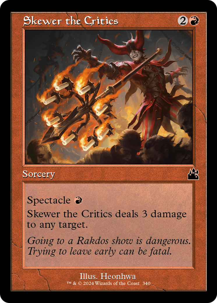 Skewer the Critics (Retro Frame) [Ravnica Remastered] | PLUS EV GAMES 