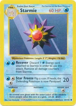 Starmie (64/102) [Base Set (Shadowless)] | PLUS EV GAMES 