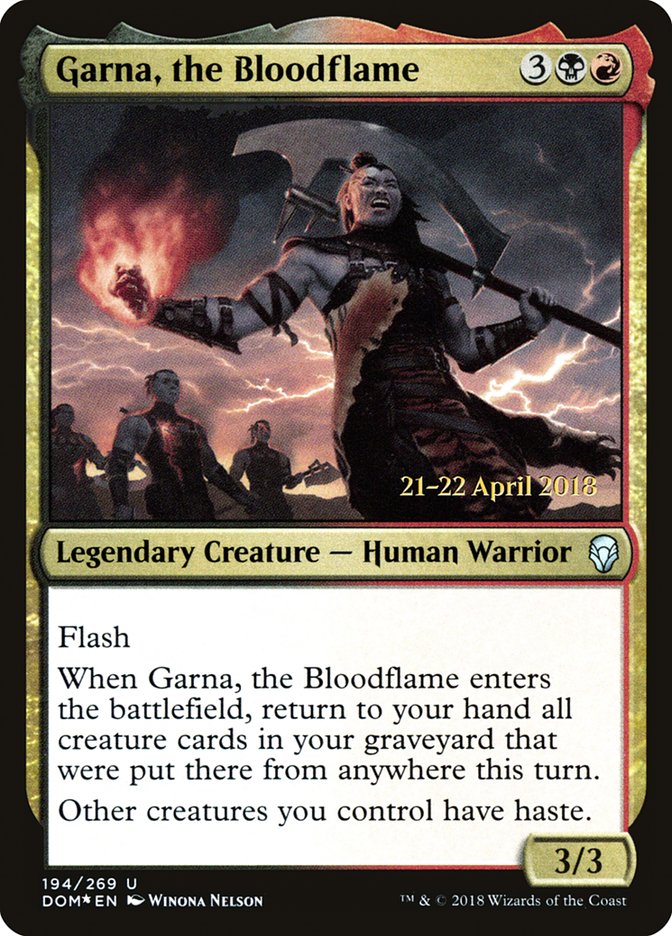 Garna, the Bloodflame  [Dominaria Prerelease Promos] | PLUS EV GAMES 