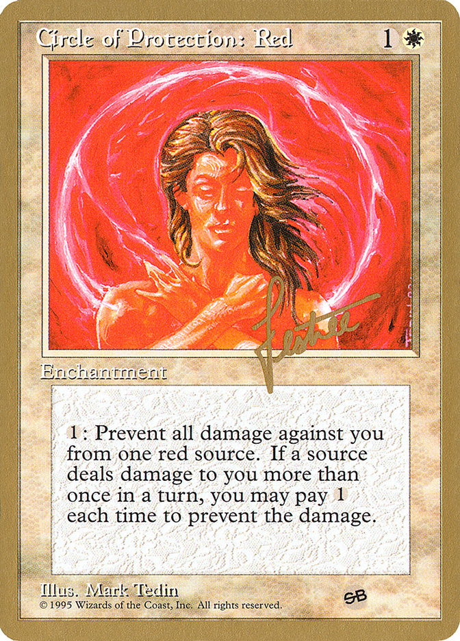 Circle of Protection: Red (Bertrand Lestree) (SB) (4ED) [Pro Tour Collector Set] | PLUS EV GAMES 