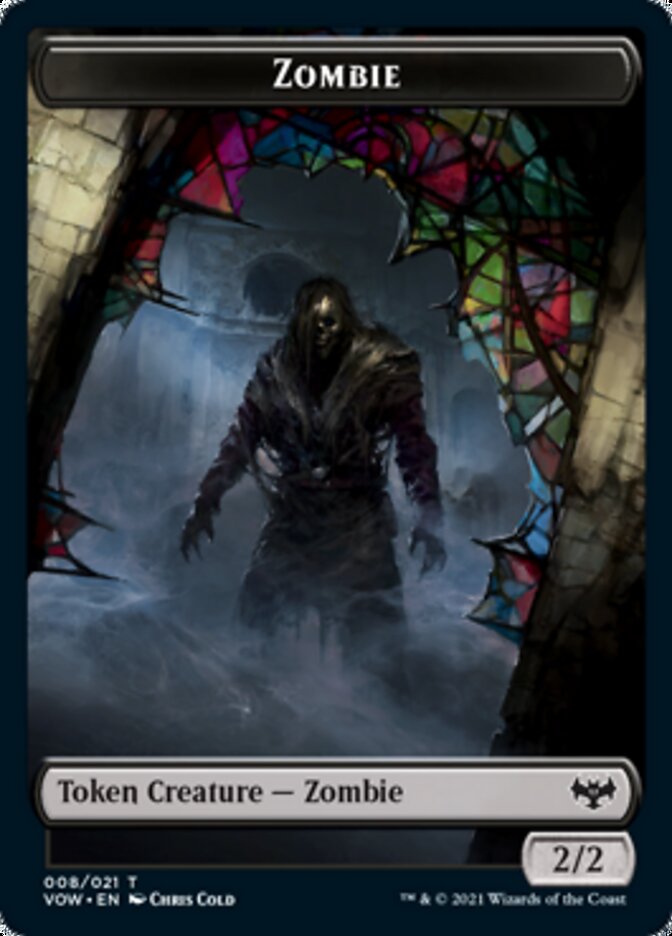 Zombie (008) // Treasure Double-sided Token [Innistrad: Crimson Vow Tokens] | PLUS EV GAMES 