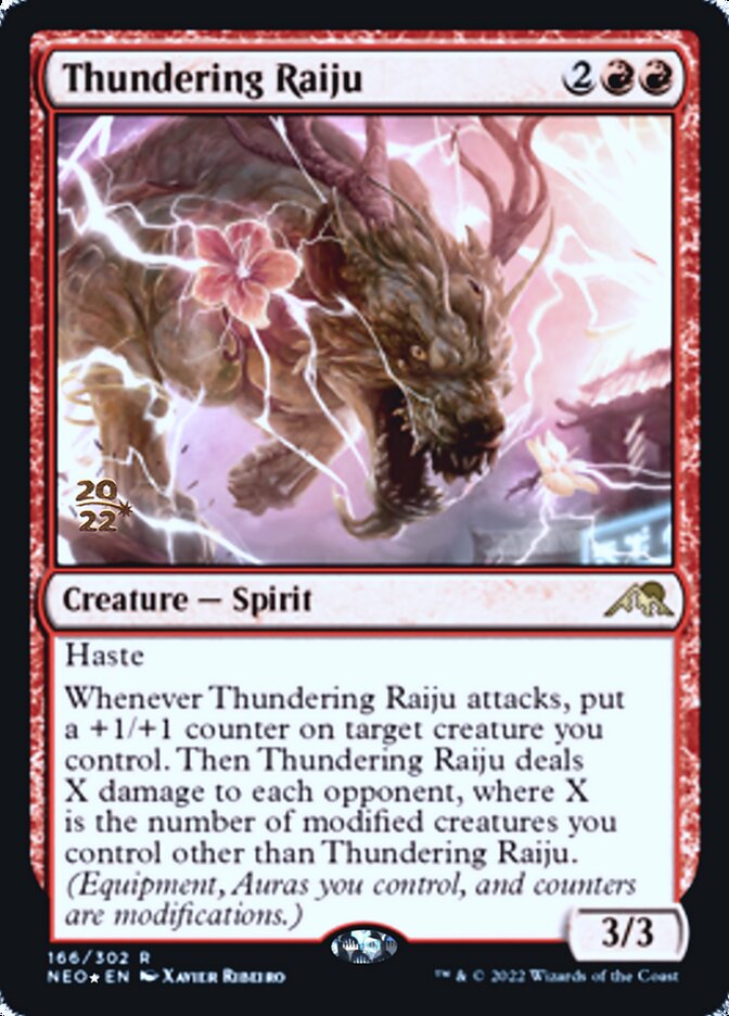 Thundering Raiju [Kamigawa: Neon Dynasty Prerelease Promos] | PLUS EV GAMES 