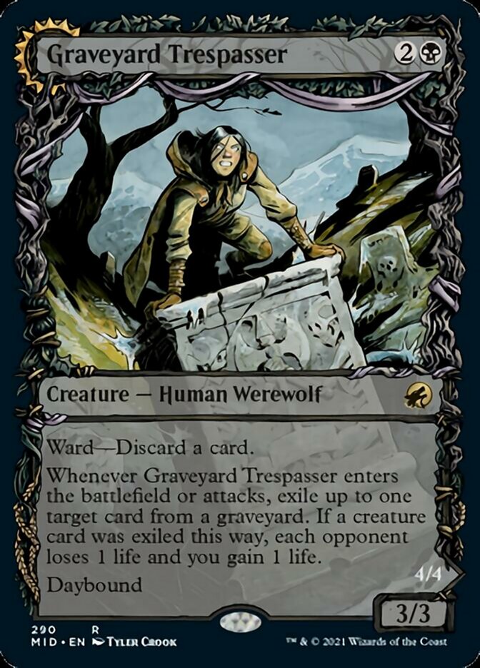 Graveyard Trespasser // Graveyard Glutton (Showcase Equinox) [Innistrad: Midnight Hunt] | PLUS EV GAMES 