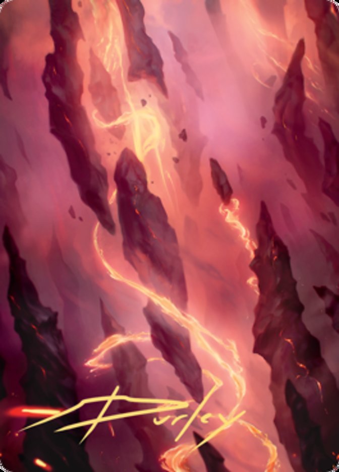 Mountain 1 Art Card (Gold-Stamped Signature) [Zendikar Rising Art Series] | PLUS EV GAMES 