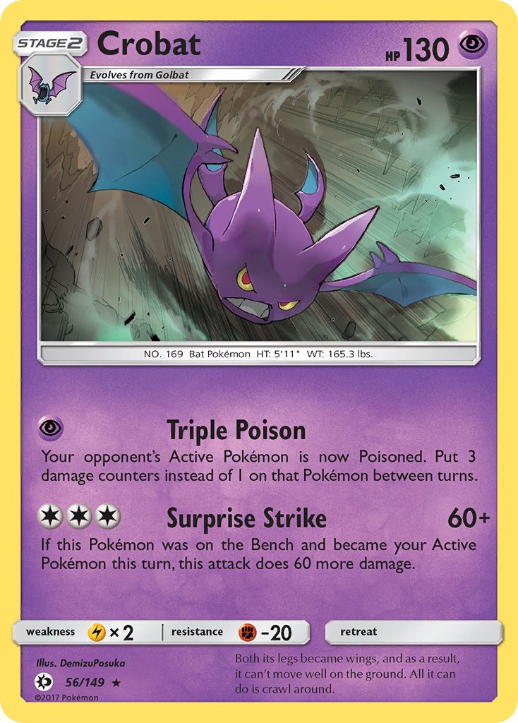 Crobat (56/149) (Cosmos Holo) (Blister Exclusive) [Sun & Moon: Base Set] | PLUS EV GAMES 